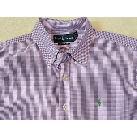 VINTAGE RALPH LAUREN MENS PURPLE STRIPED LONG SLEEVE BUTTONDOWN SIZE LARGE - EUC - Picture 4 of 7
